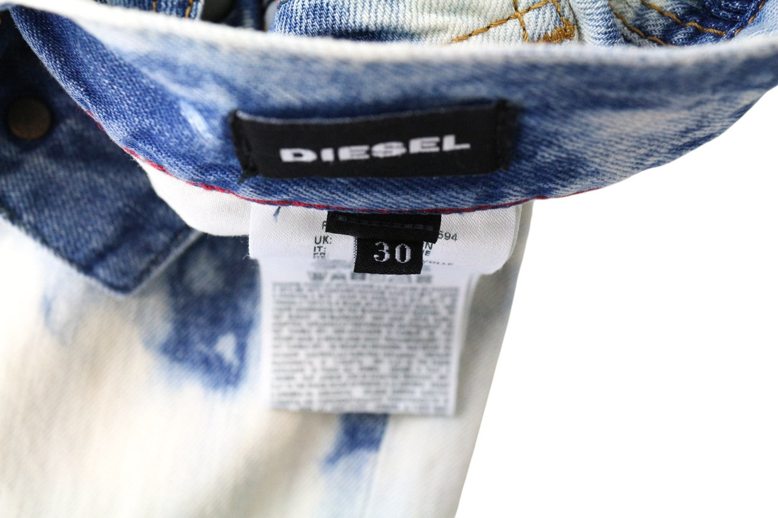 DIESEL D-Jifer-Z 084PN Men's Jeans W30 Slim Fit Blue Cotton Tapered Bleach