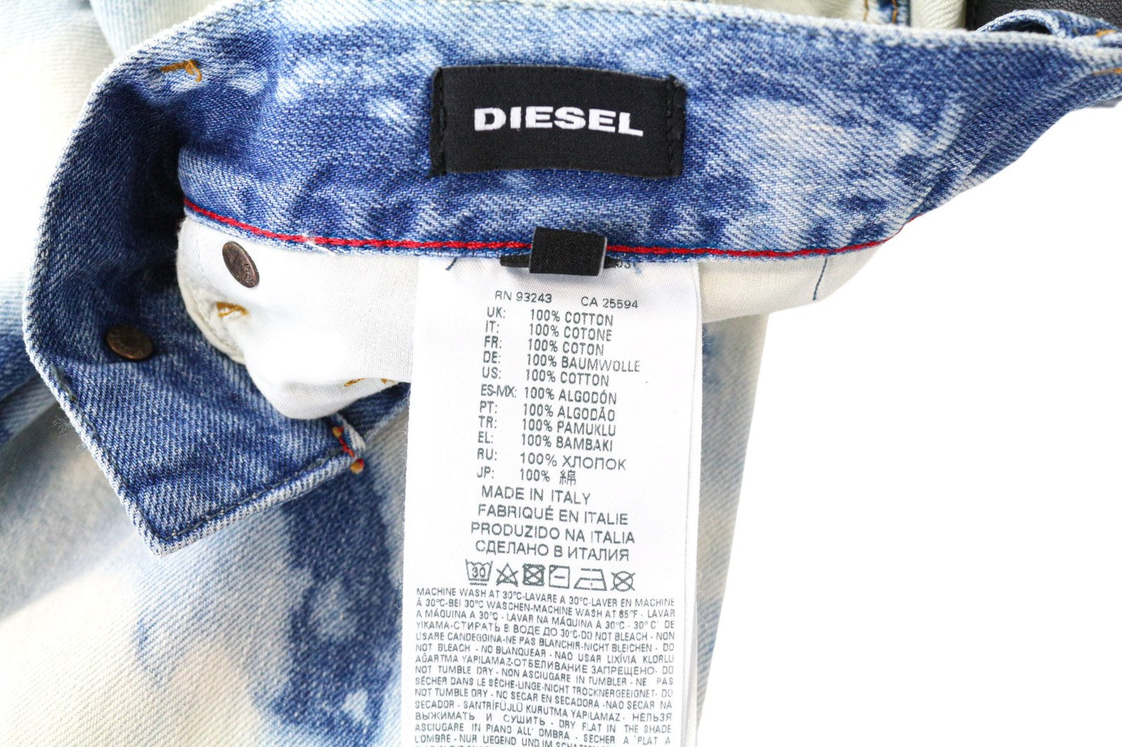 DIESEL D-Jifer-Z 084PN Men's Jeans W30 Slim Fit Blue Cotton Tapered Bleach