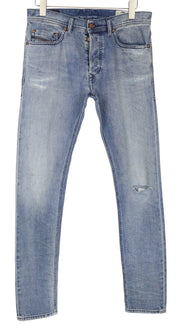 DIESEL Tepphar 084VI vyriški džinsai W30 L32 Slim Carrot Fit mėlyni skalbti tamprūs džinsai 