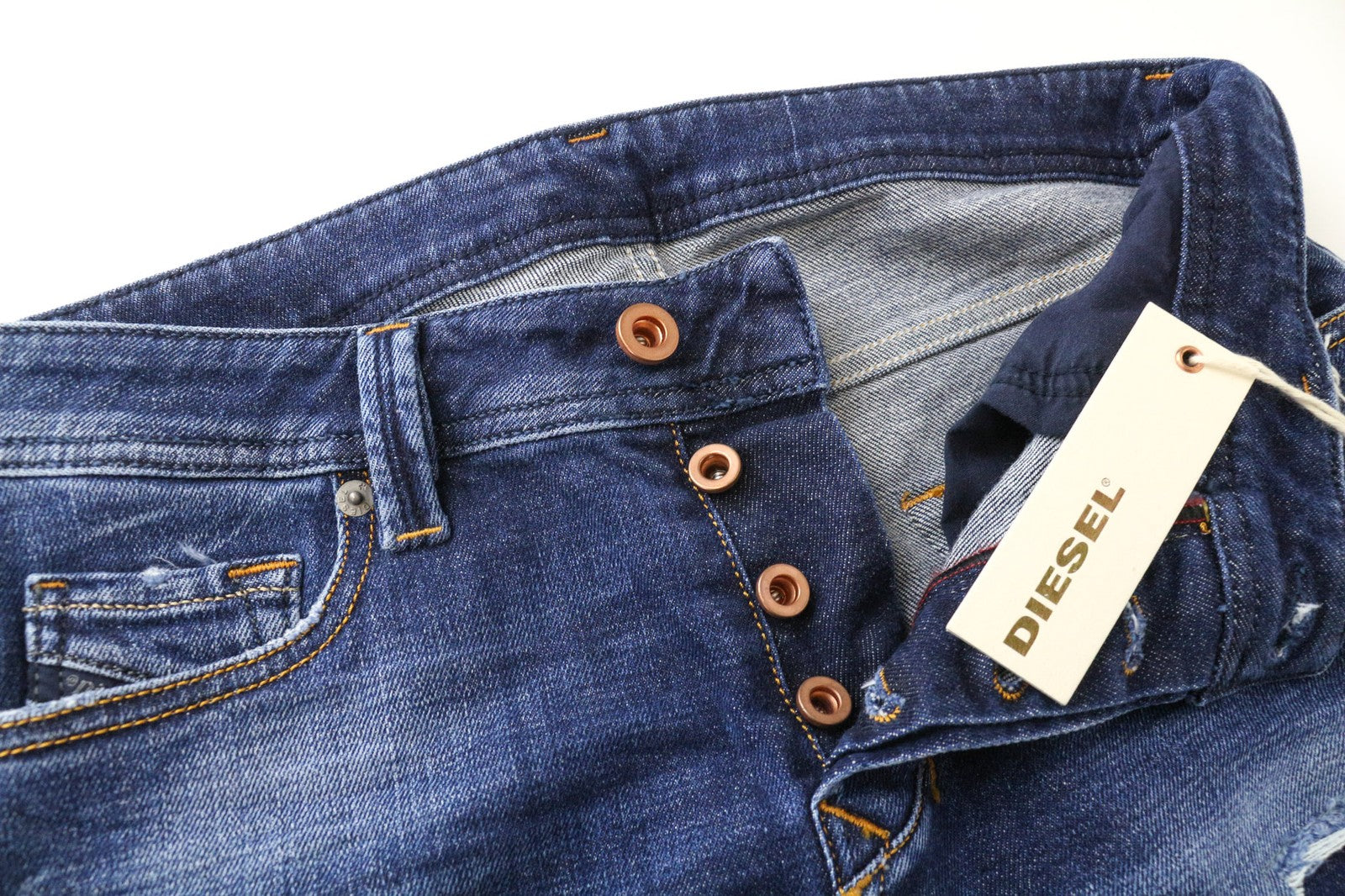 DIESEL Larkee-Beex 084QT Men's Jeans W28 L32 Regular Fit Blue Cotton Stretch