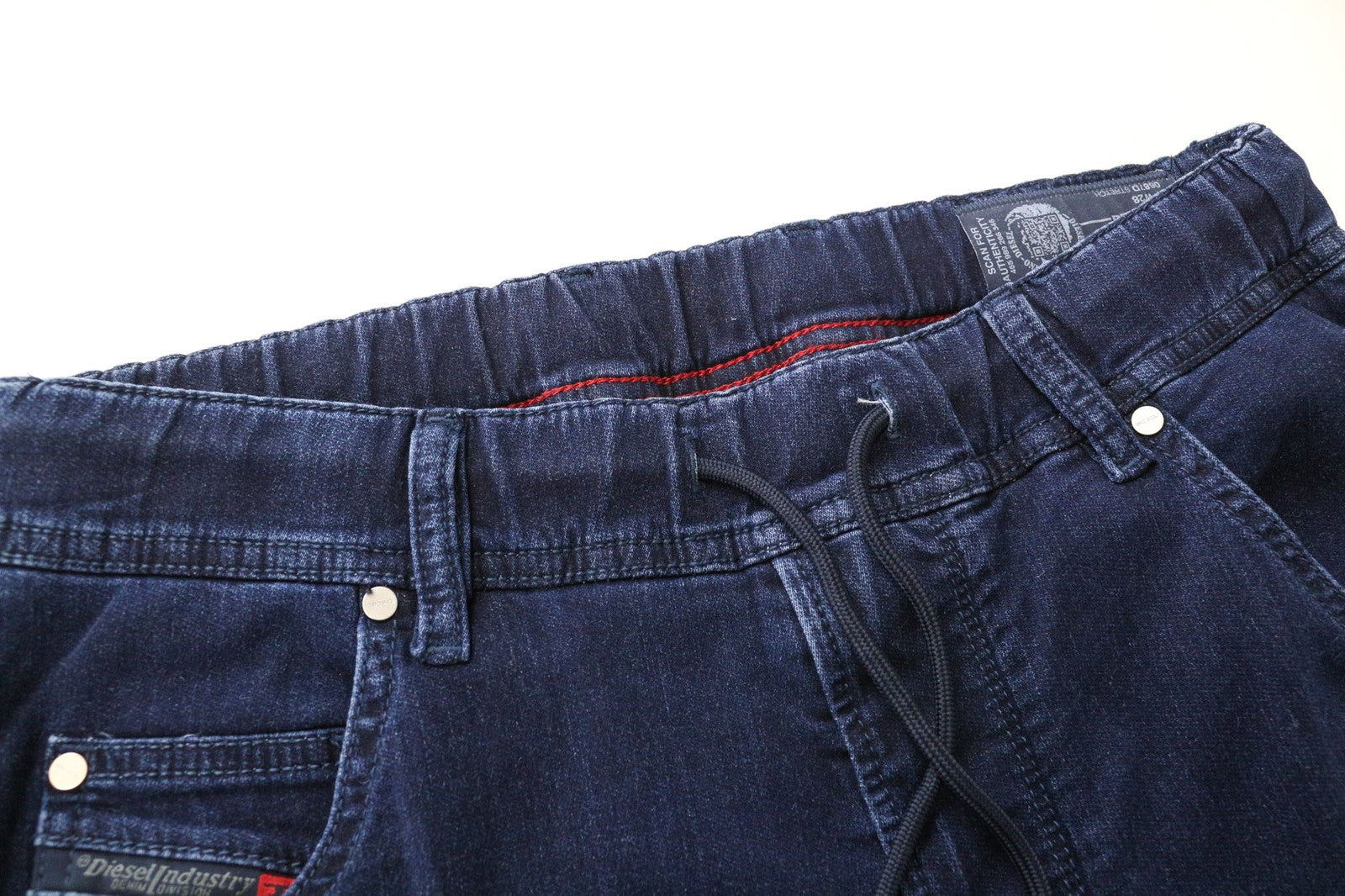 DIESEL Krooley-NE 0687D vyriški džinsai W28 Slim Carrot Sweat Jogg mėlyni tamprūs 