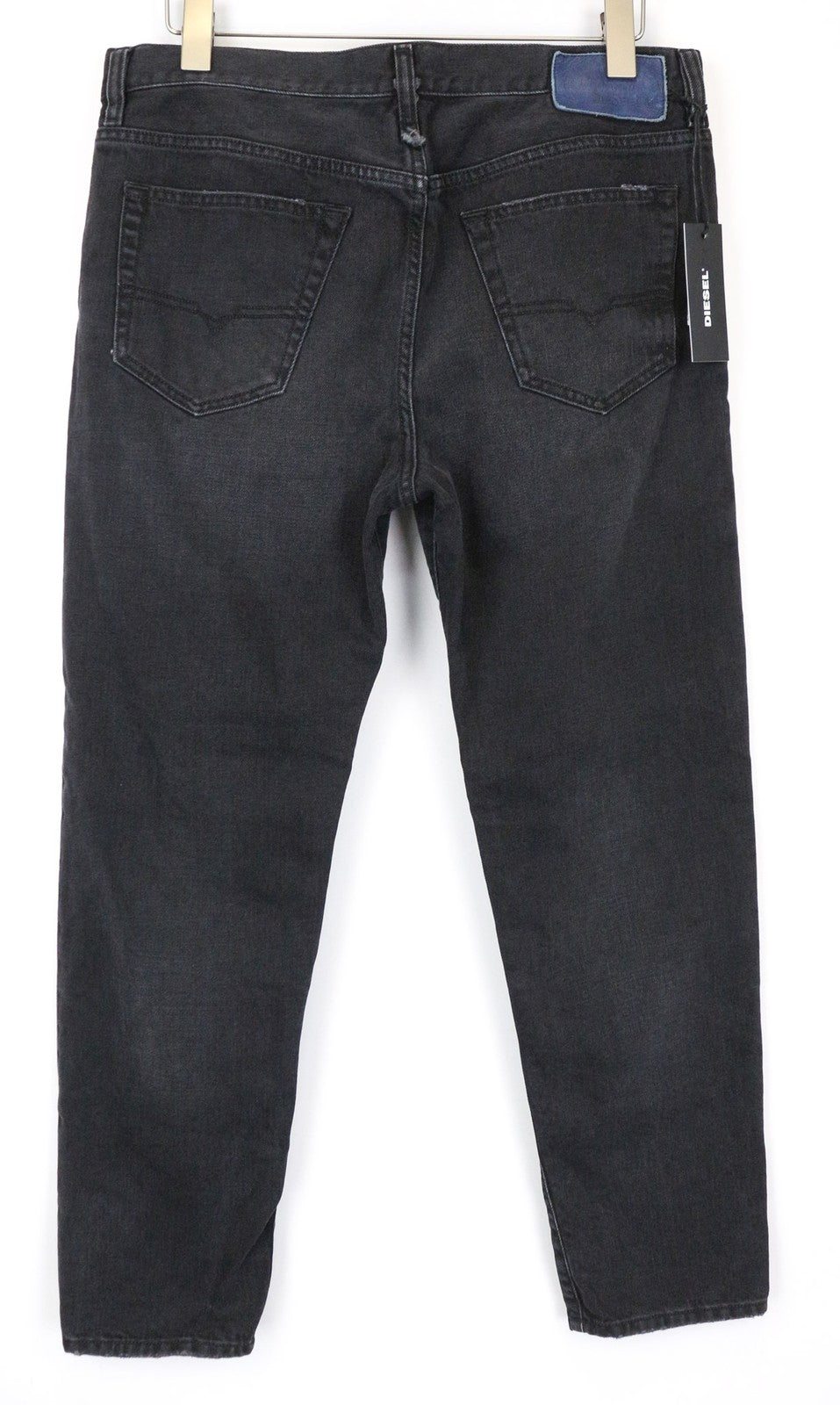 DIESEL Mharky 083AK Men's Jeans W34 Slim Black Washed 5-Pocket Cotton Casual