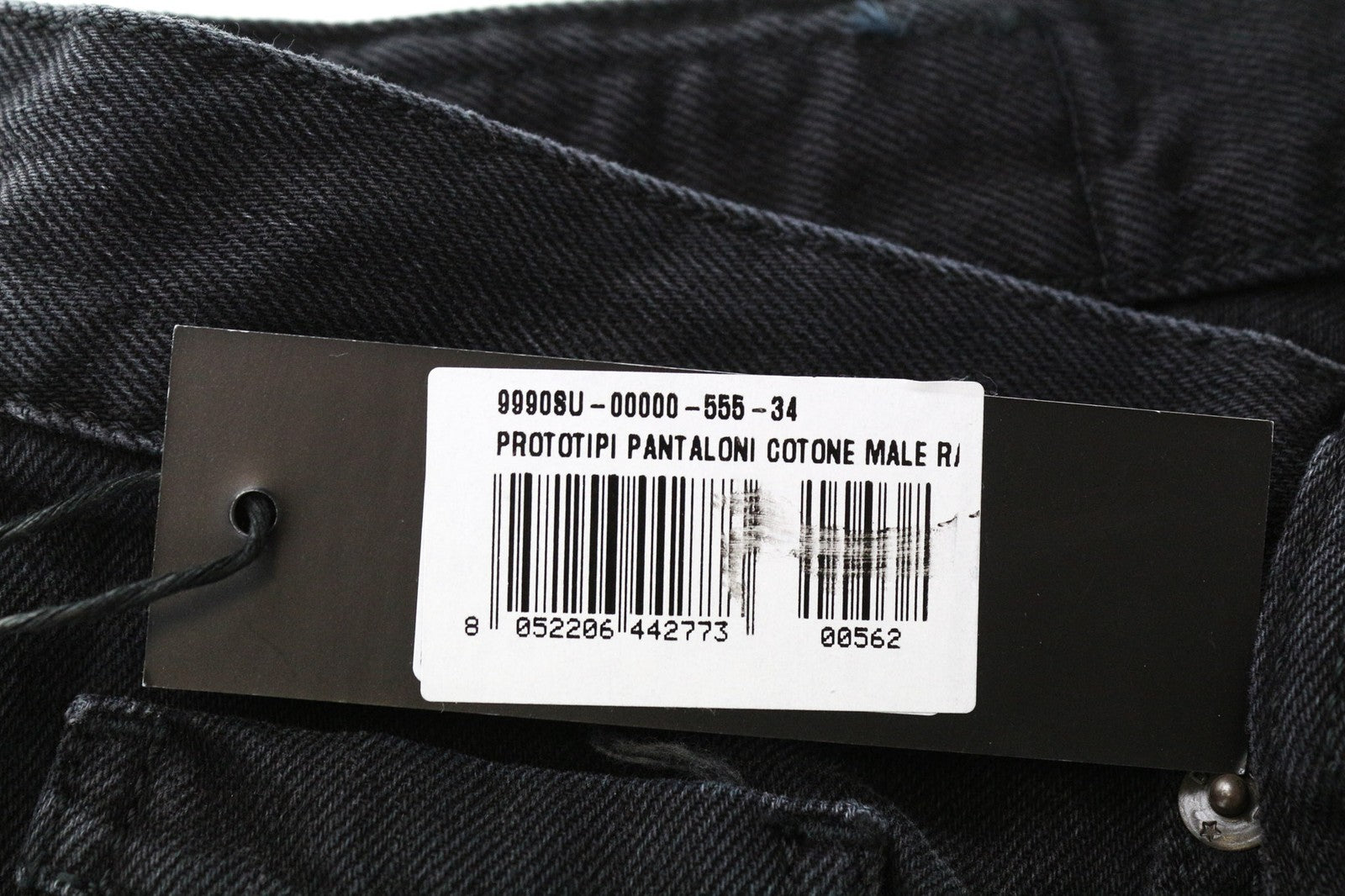 DIESEL Mharky 083AK Men's Jeans W34 Slim Black Washed 5-Pocket Cotton Casual