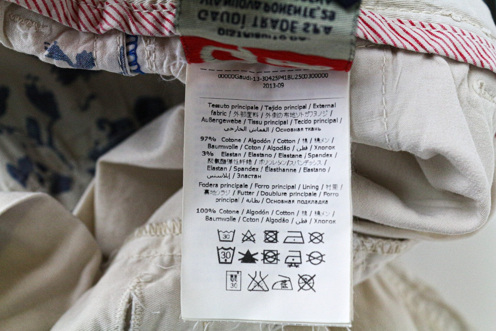 GAUDI JEANS vyriškos kelnės W28 smėlio spalvos medvilnės mišinio su skalbtomis sagomis 