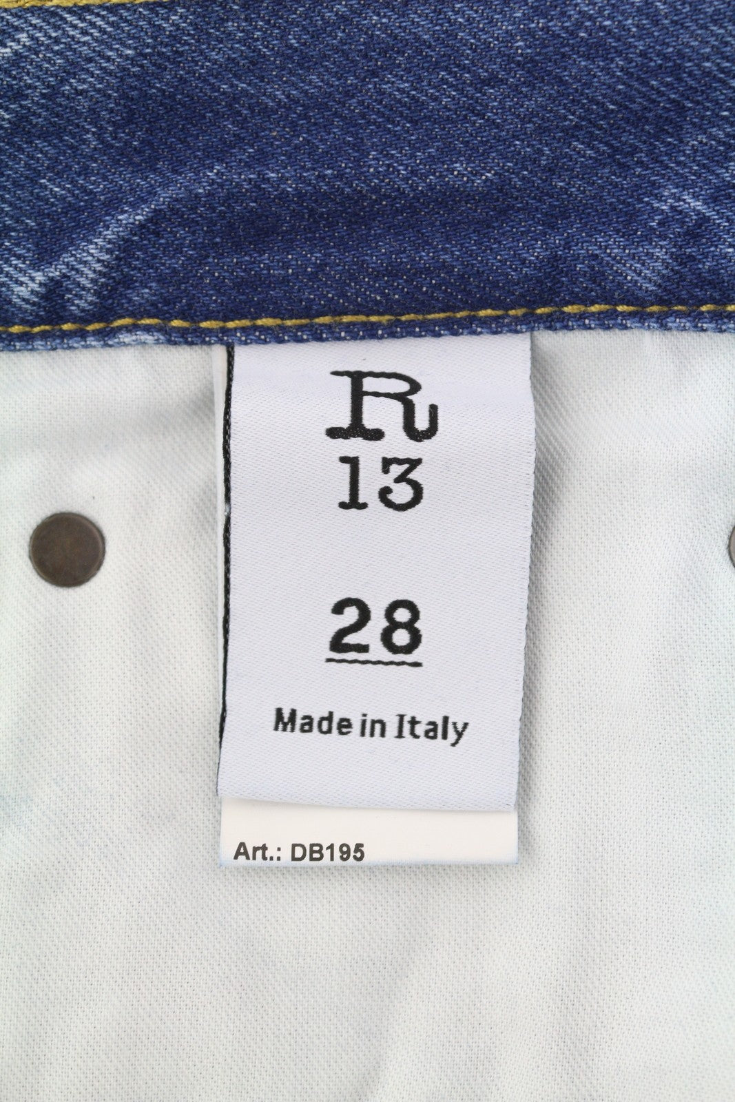 R13 Cuffed X-BF moteriški džinsai su rankogaliais 28 Jasper tiesaus kirpimo blukintos mėlynos spalvos džinsinis kelnės su užtrauktuku PF25 