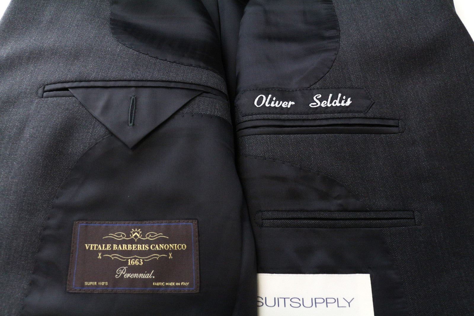 SUITSUPPLY vyriškas švarkas, UK34, tamsiai pilkas, grynos vilnos, vieneilis, klasikinis 