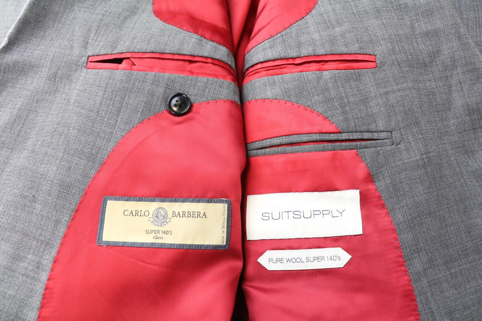 „SUITSUPPLY Sienna“ vyriškas švarkas „UK46R“ pilkas, „Super 140's“ vilnonis, vienaeilis 