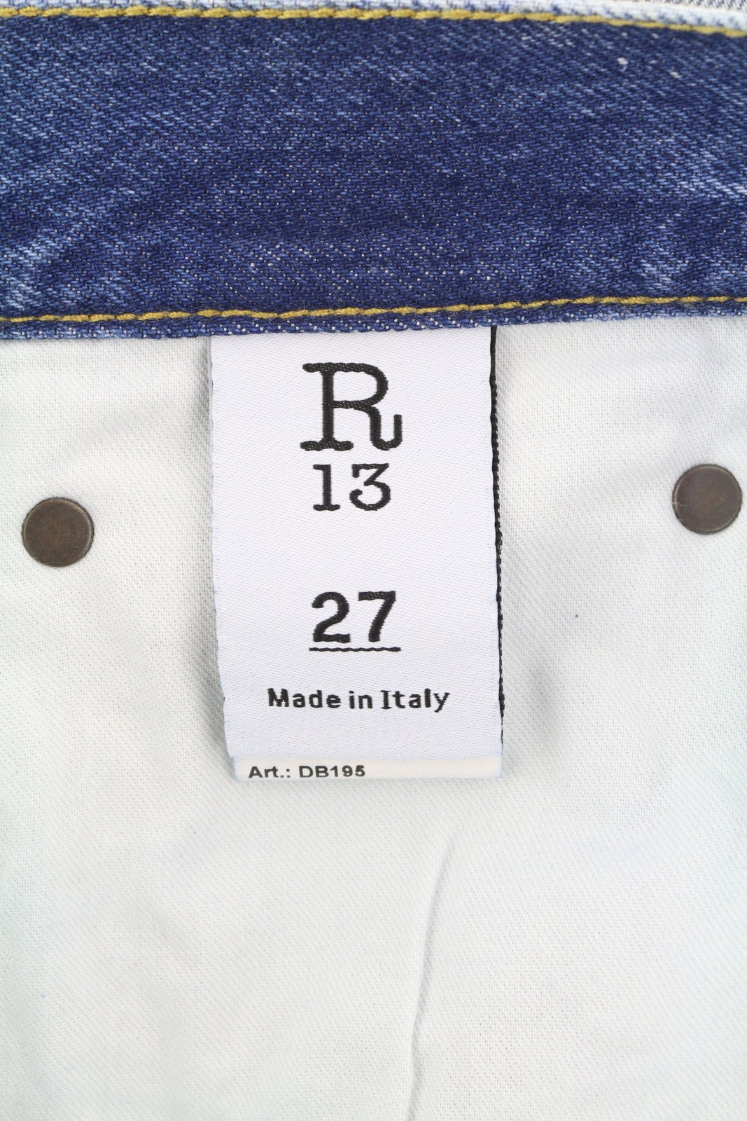 R13 Cuffed X-BF moteriški džinsai su rankogaliais 27 Jasper tiesaus kirpimo blukintos mėlynos spalvos džinsinis kelnės su užtrauktuku PF25 