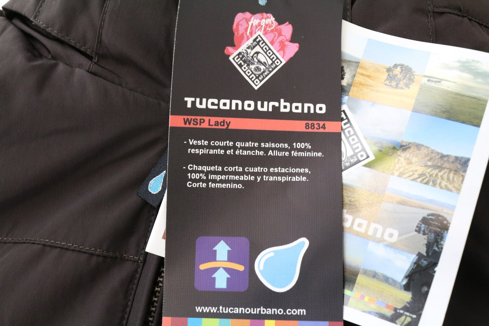 TUCANO URBANO WSP moteriška striukė IT44 ruda, su užtrauktuku ir gobtuvu, atspari vandeniui, motociklams 