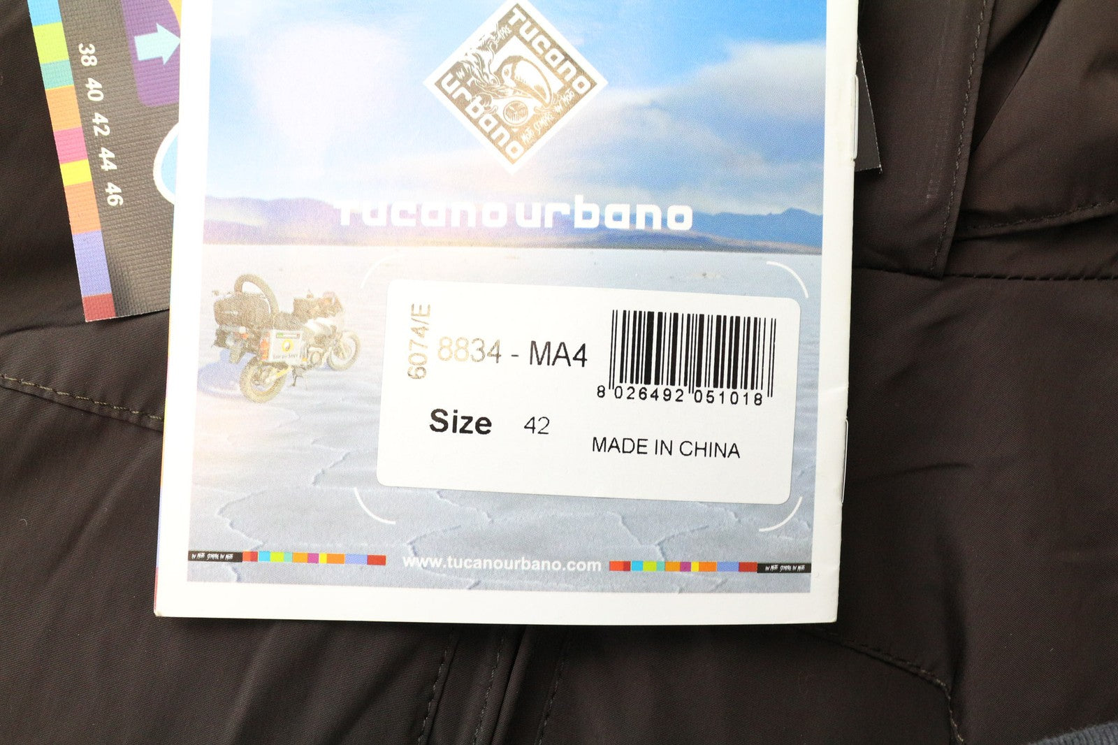 TUCANO URBANO WSP moteriška moteriška striukė IT42 ruda motociklininko striukė su gobtuvu ir vandeniui atspariu užtrauktuku