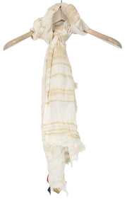 MAISON SCOTCH moteriškas šalikas OS smėlio spalvos medvilnės mišinio vasarinis, lengvas, laisvalaikio stiliaus 