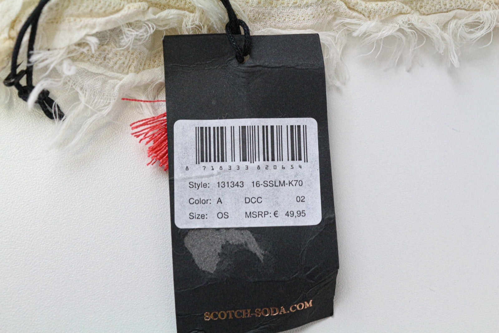 MAISON SCOTCH moteriškas šalikas OS smėlio spalvos medvilnės mišinio vasarinis, lengvas, laisvalaikio stiliaus 