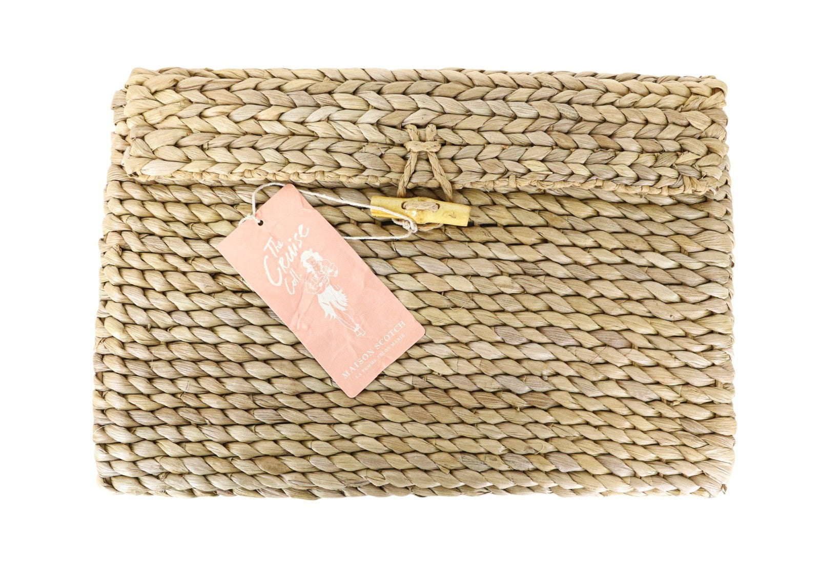 MAISON SCOTCH moteriška delninė-rankinė OS ruda 100 % šiaudų pinta vasarinė rankinė 