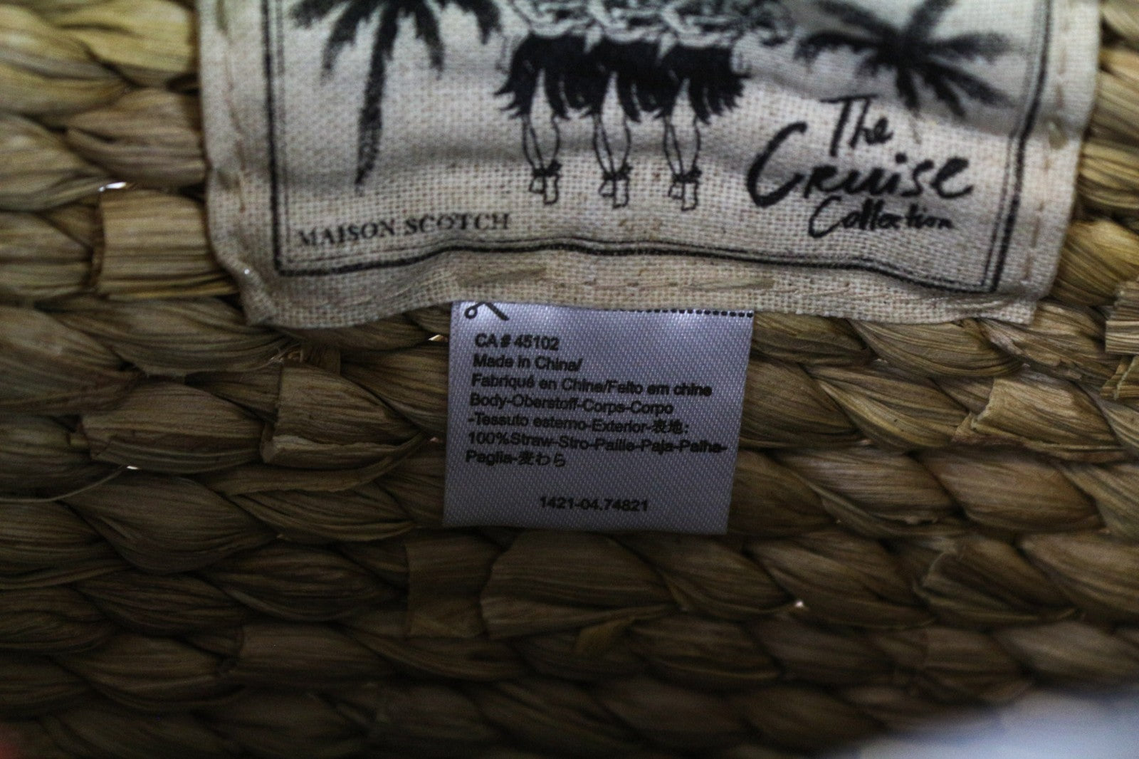 MAISON SCOTCH moteriška delninė-rankinė OS ruda 100 % šiaudų pinta vasarinė rankinė 