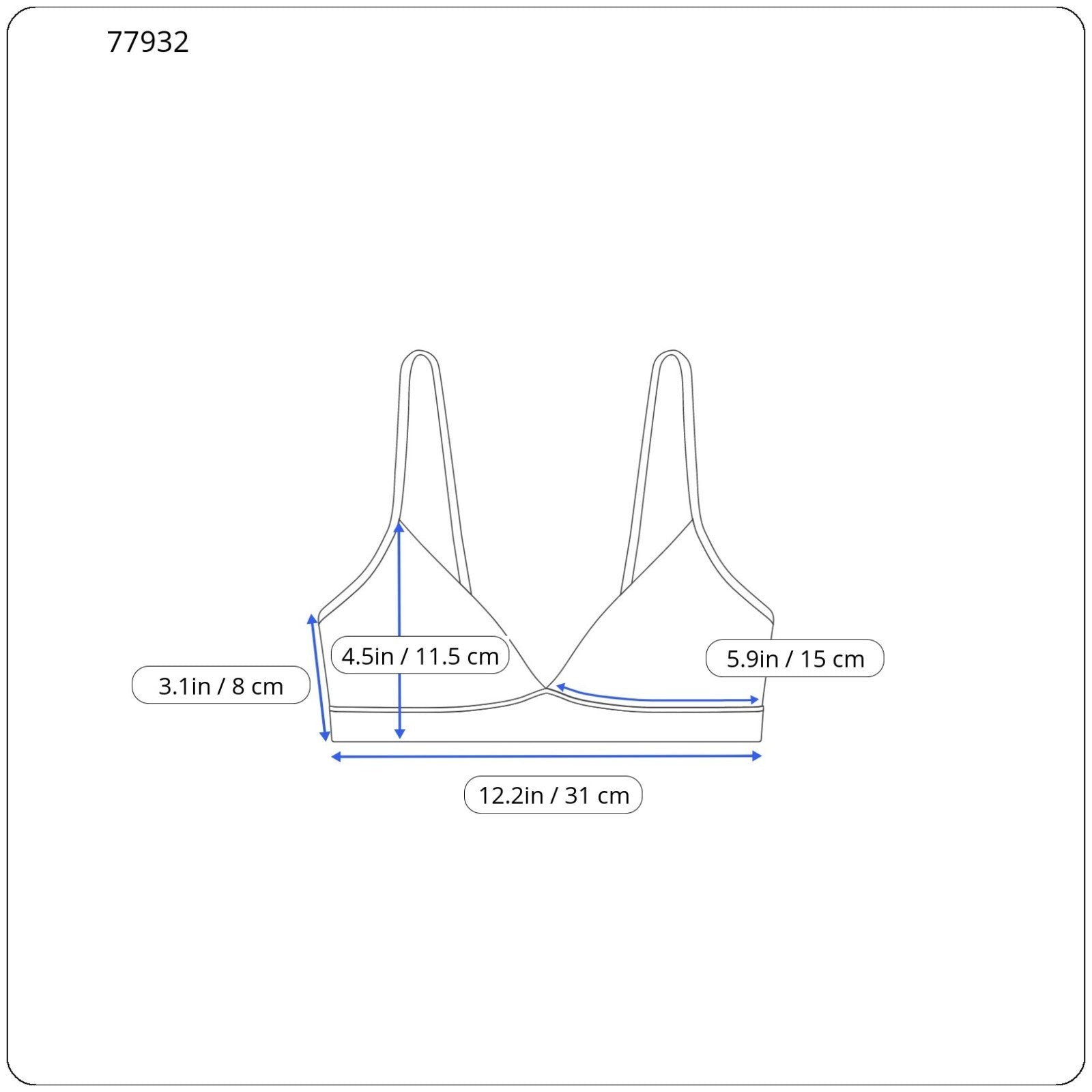 MAISON SCOTCH Women's Bikini Top XS/S Black Pattern Twisted Bandeau Swimwear