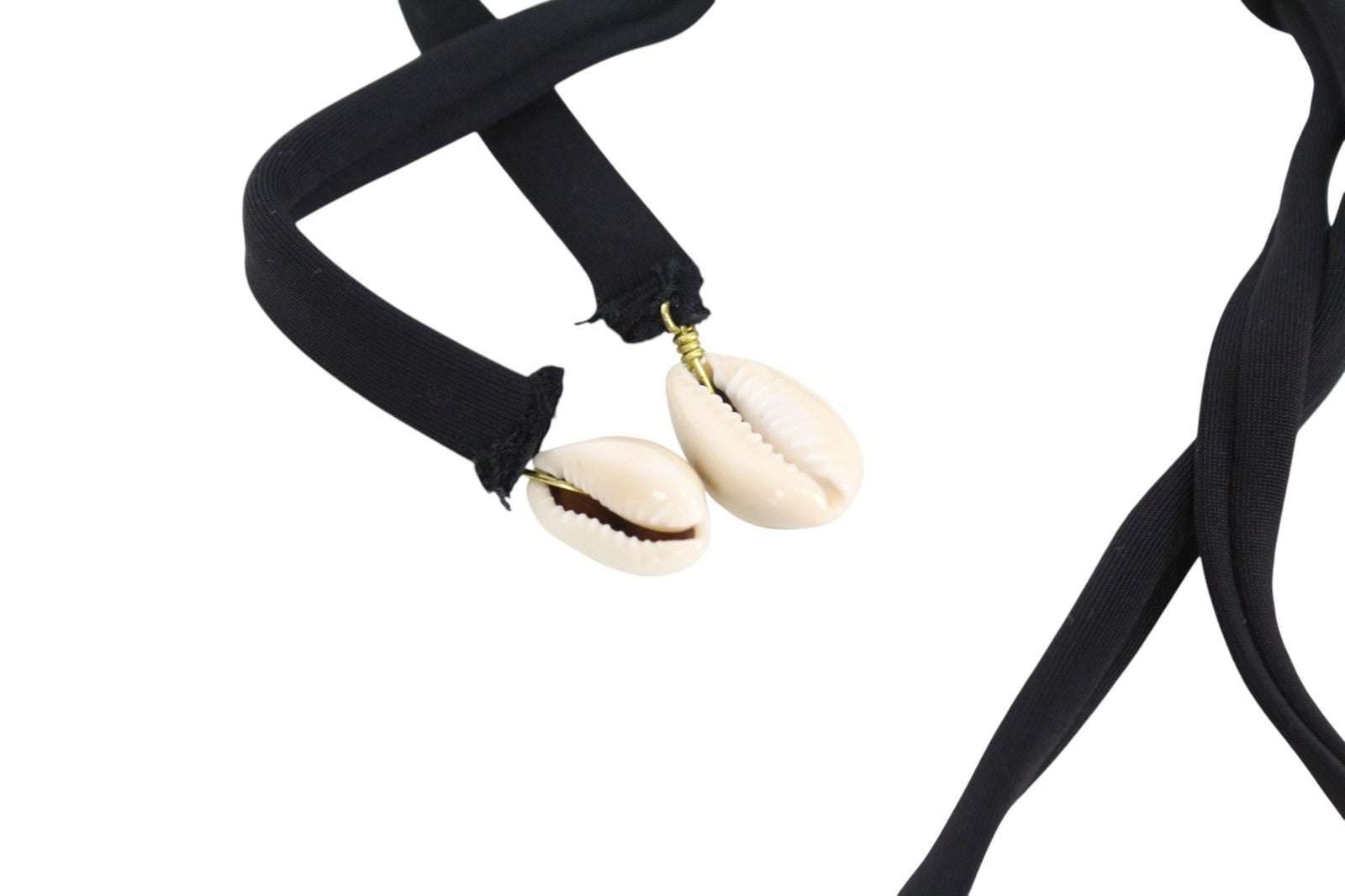 MAISON SCOTCH Women's Bikini Top XS/S Black Pattern Twisted Bandeau Swimwear