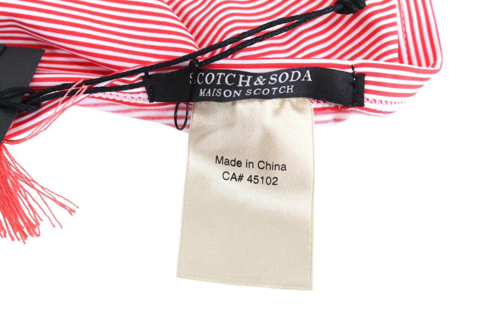 MAISON SCOTCH moteriškas vientisas maudymosi kostiumėlis S raudonas baltas dryžuotas su petnešėlėmis 