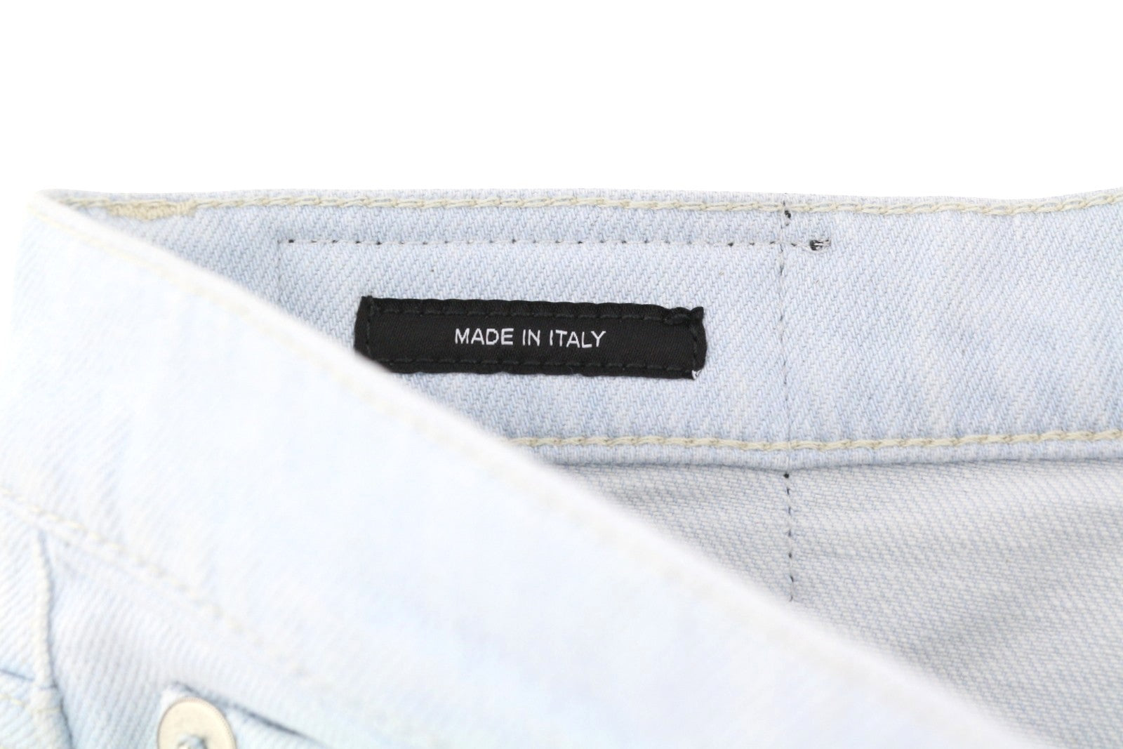 R13 Damon klostuoti mėlyni moteriški džinsai 27 išblukintos mėlynos spalvos, tamprūs, plačios klešnės, SS25 RRP860 