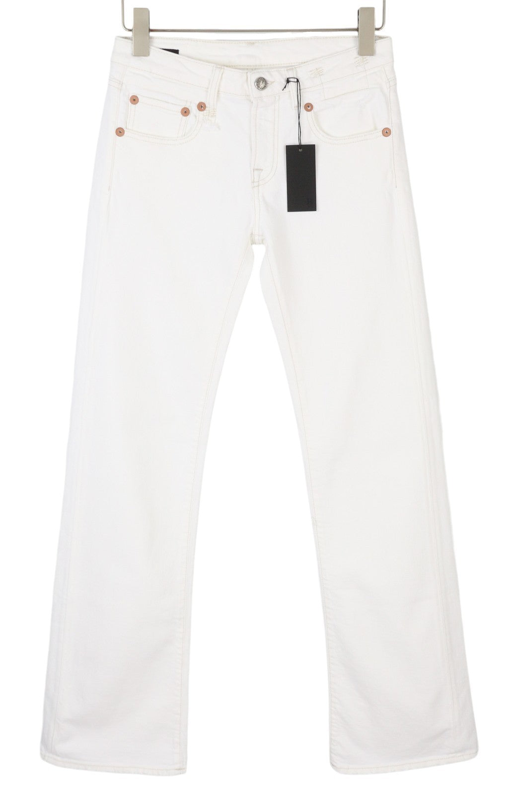 R13 Boy Flare Women Jeans 25 Aerin White Stretch Bootcut Fit Zip Fly Light SS25