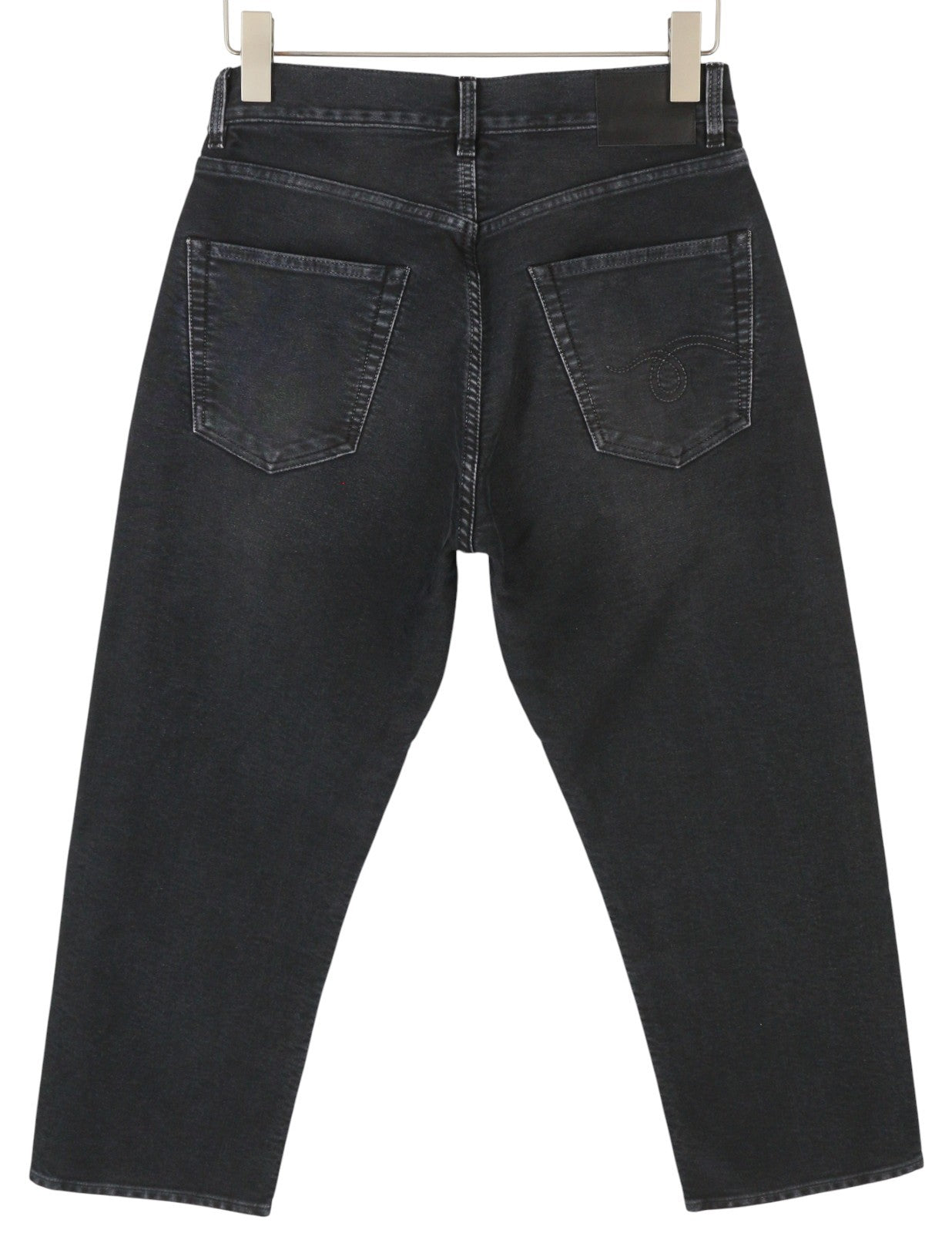 R13 X-BF Women Jeans 24 Black Garment Dyed Moleskin Faded Cropped Ankle FW25