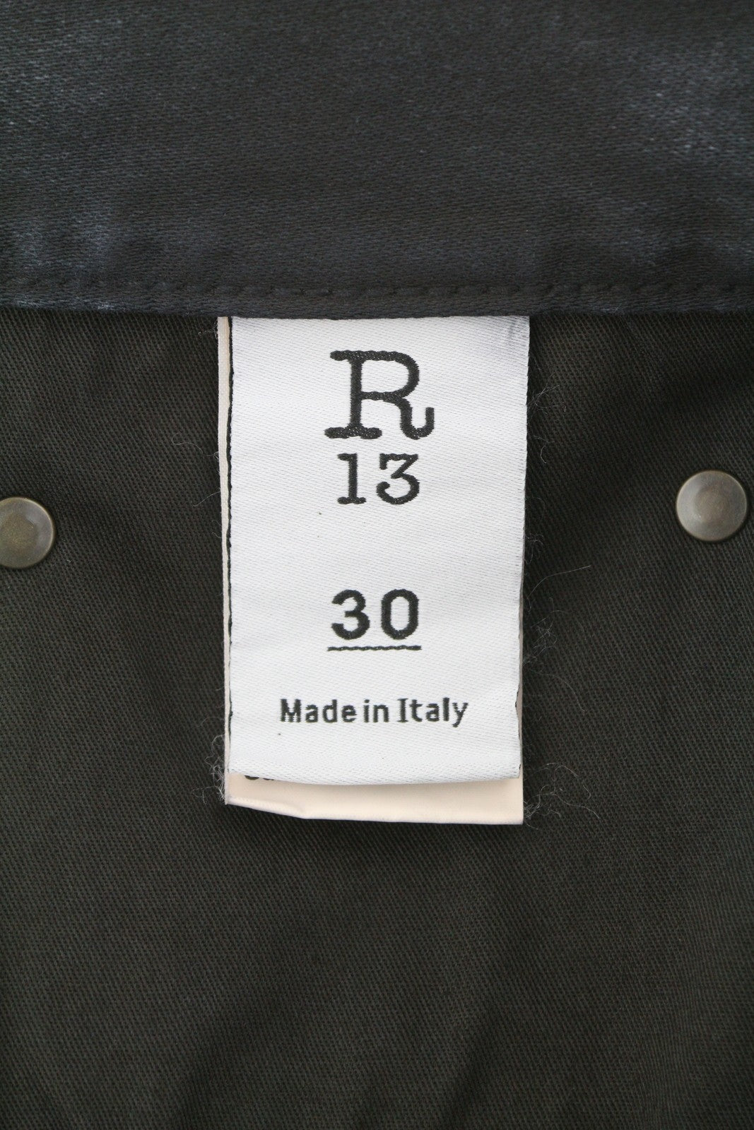 R13 X-BF moteriški džinsai, 30 dydžio, juodi, dažyti moleskino imitacijos, išblukinti, trumpinti iki kulkšnies, FW25 