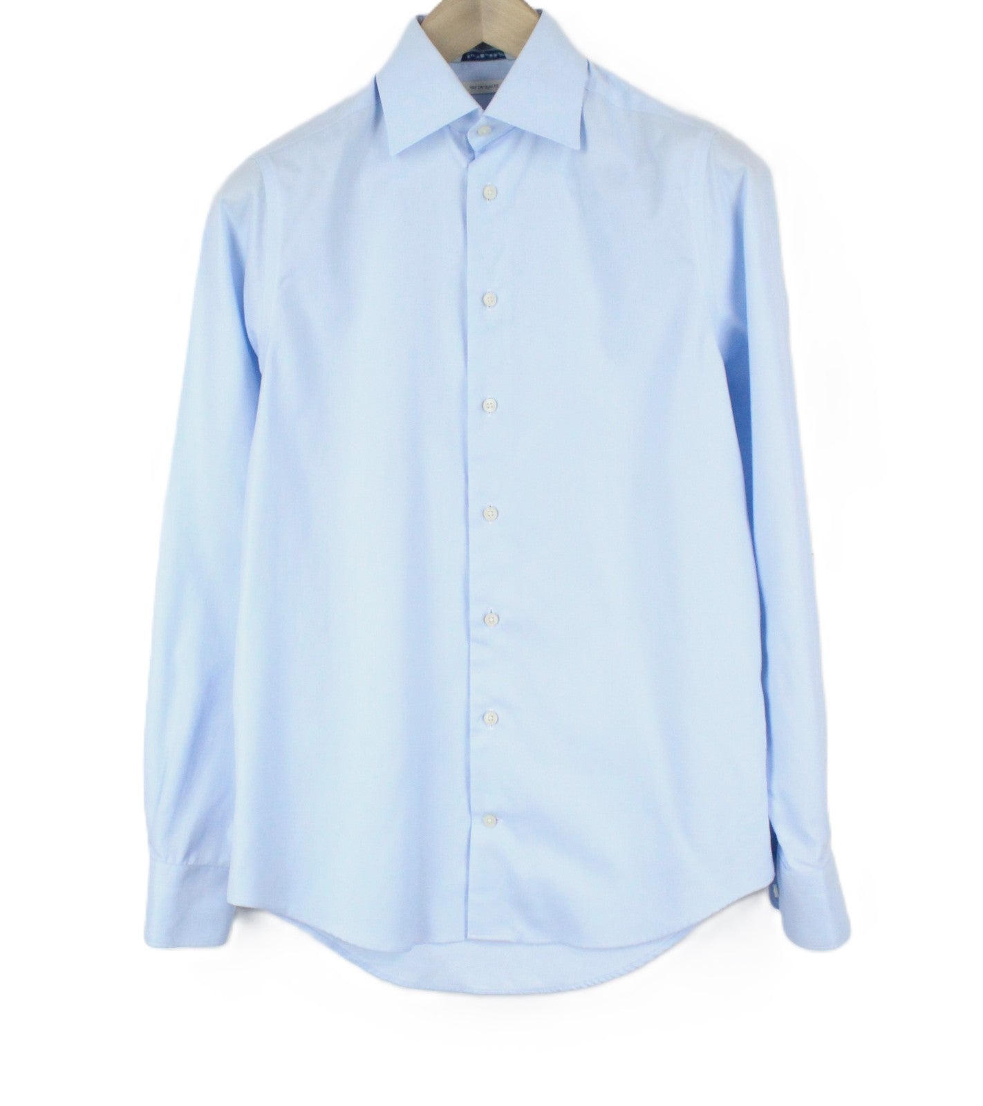 SUITSUPPLY Men's Formal Shirt 35/13.5 Slim Fit Blue Cotton Formal Classic Button