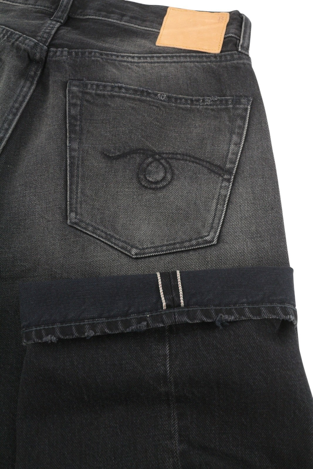 R13 Cuffed X-BF moteriški džinsai 28 Phantom Selvedge Black Limited Edition Faded FW25 