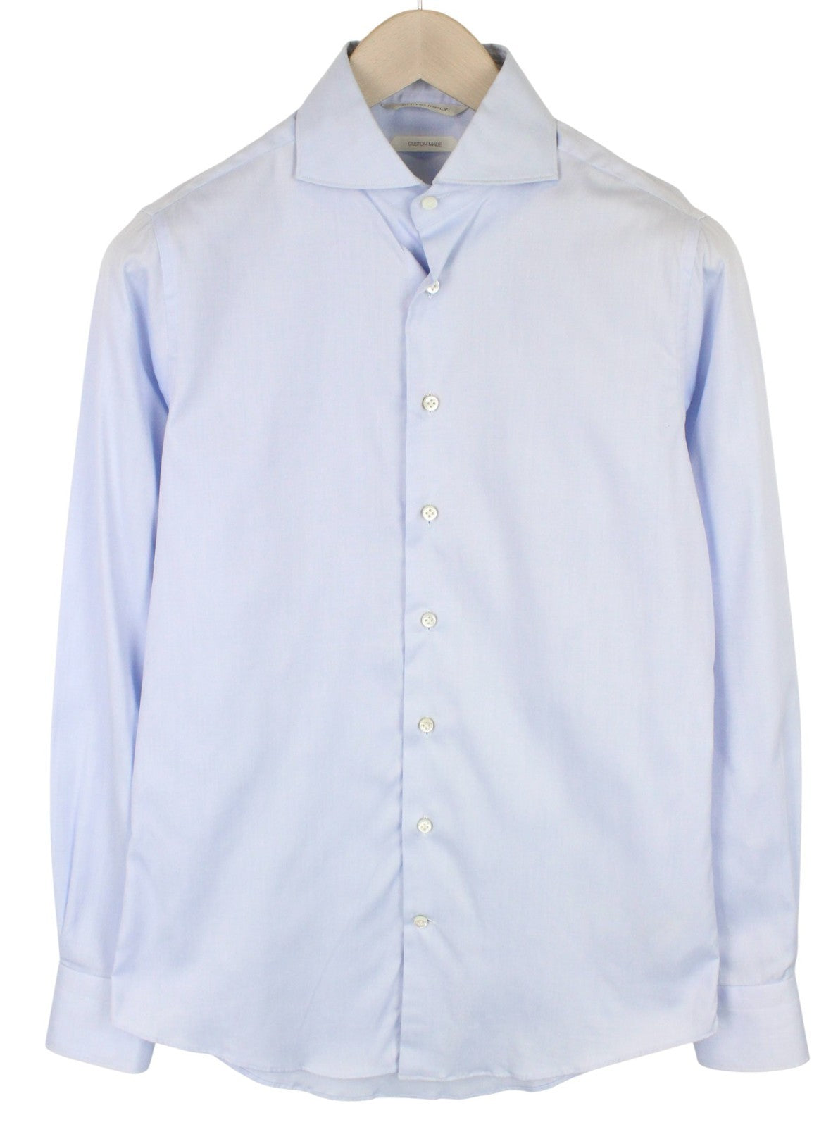 SUITSUPPLY Men's Formal Shirt 37/14.5 Light Blue Slim Cutaway Pure Cotton Formal