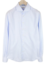 SUITSUPPLY Men's Formal Shirt 40L/15.75L Blue Striped Cotton Extra Slim Cutaway