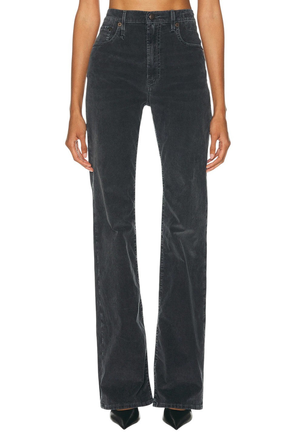 R13 Jane moteriškos kelnės 24 Obsidian tamprios virvelės su užtrauktuku ant ilgų kojų FW25 RRP699 