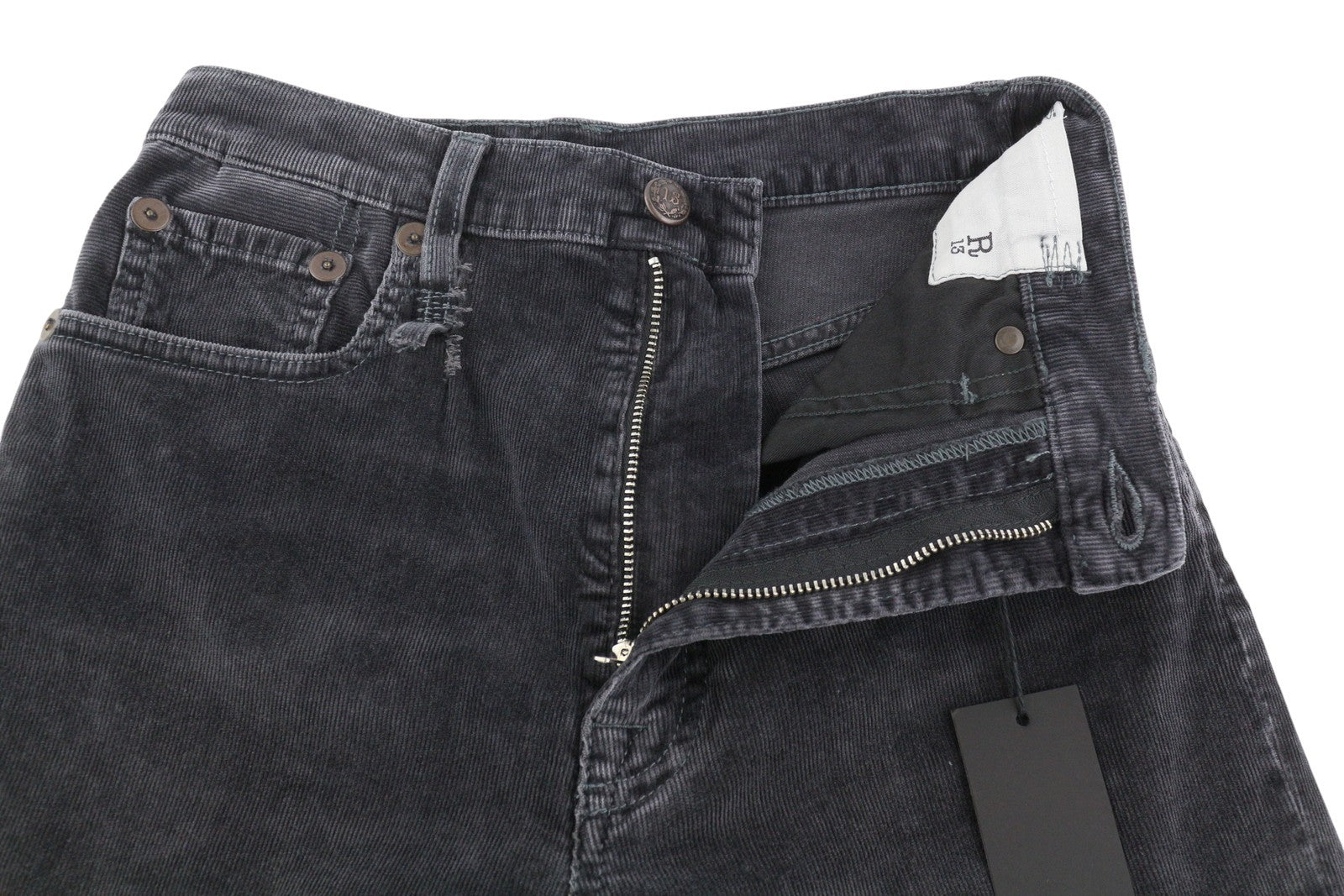 R13 Jane moteriškos kelnės 24 Obsidian tamprios virvelės su užtrauktuku ant ilgų kojų FW25 RRP699 