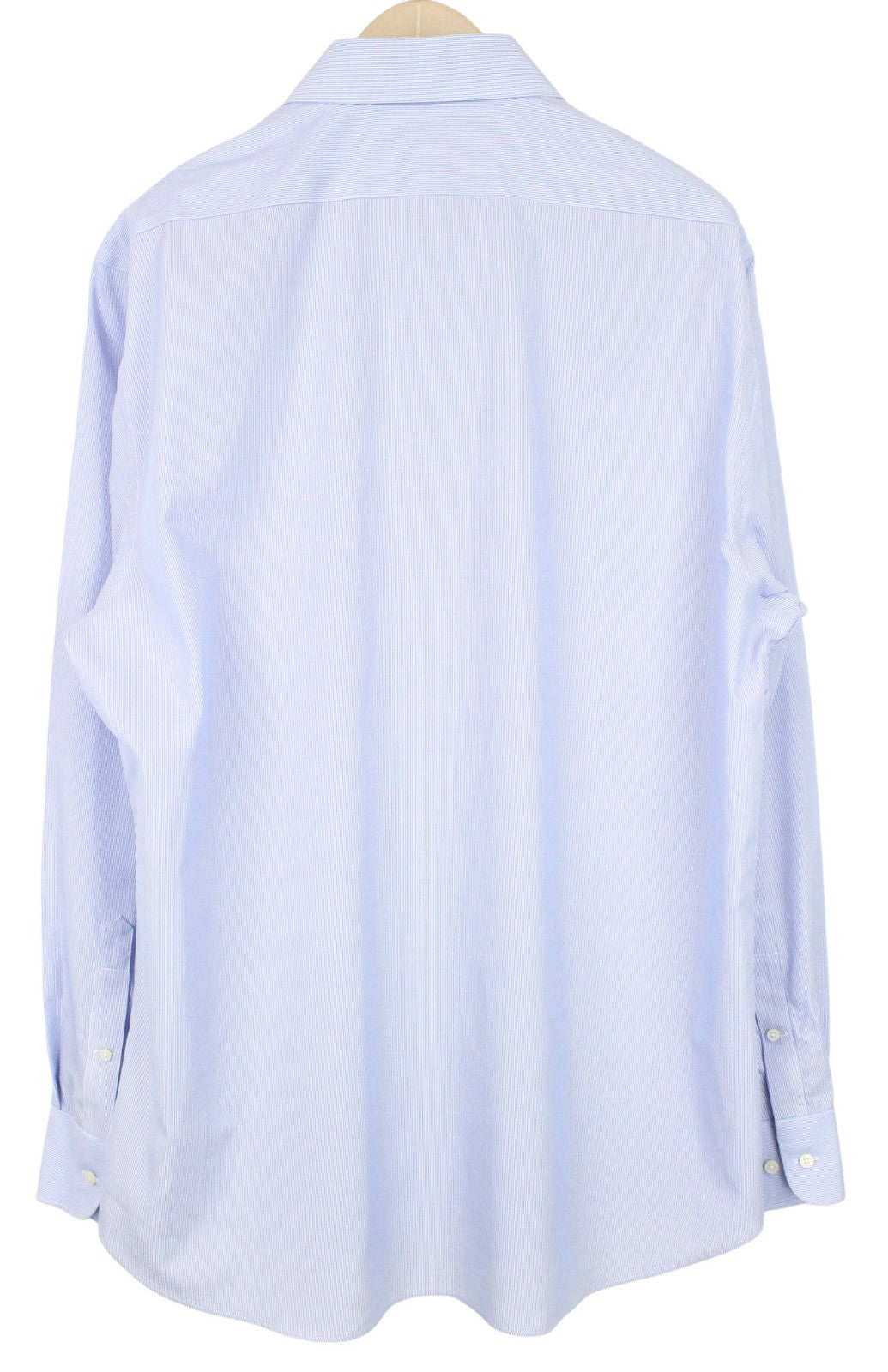 SUITSUPPLY Men's Formal Shirt 45/17.75 Blue Cotton Striped Slim Extra Fit Try On