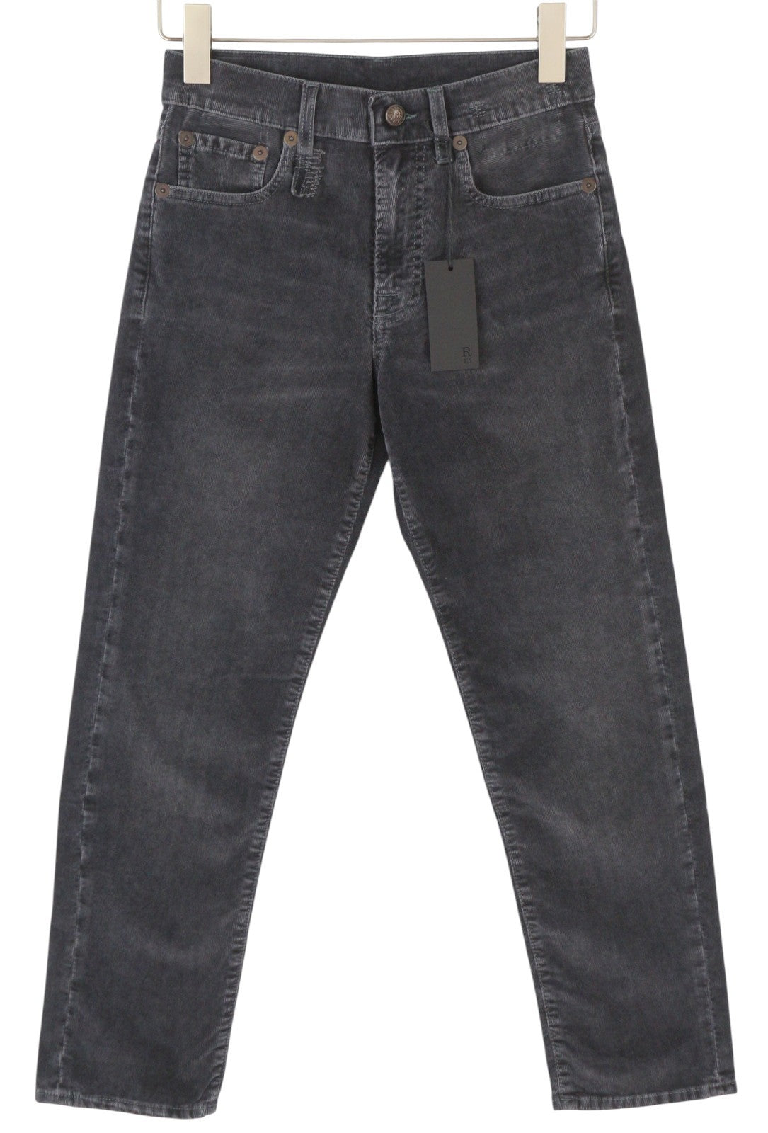 R13 Romeo moteriškos kelnės 24 Obsidian tamprios virvelės tiesaus kirpimo su užtrauktuku FW25 RRP599 