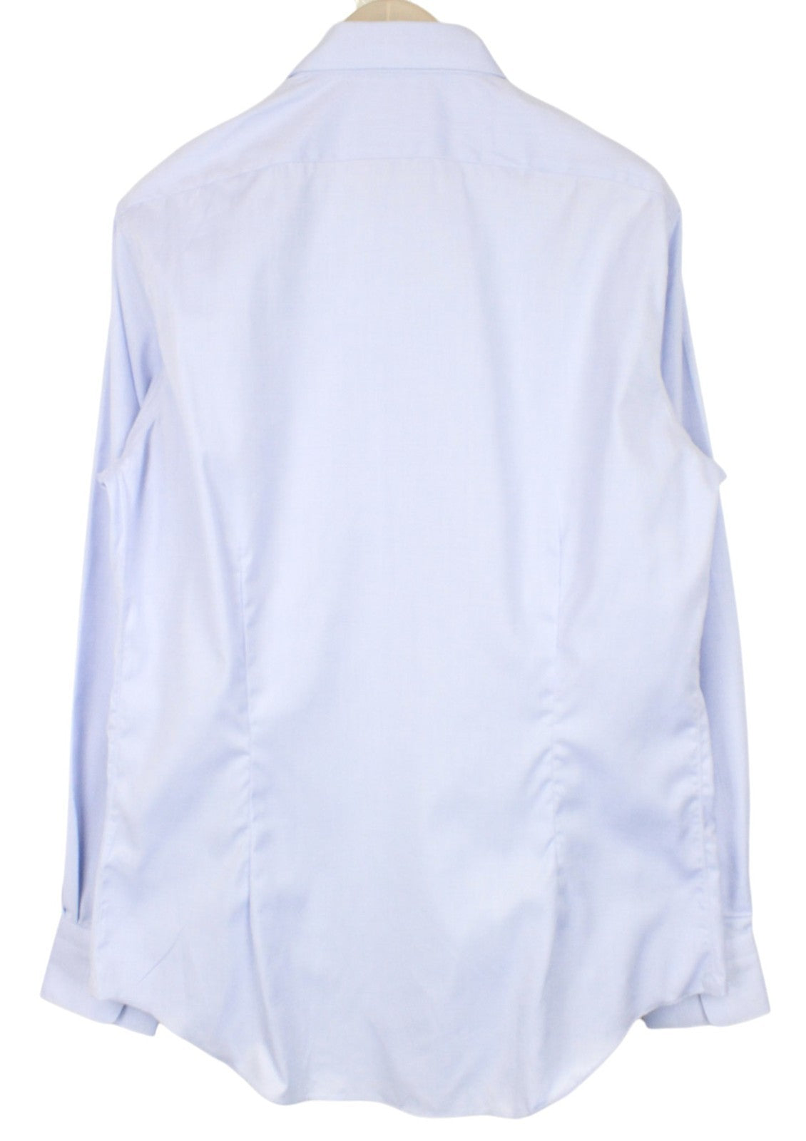 SUITSUPPLY Men's Formal Shirt ~L Blue Melange Cotton Cutaway Extra Slim Fitted