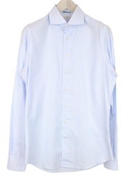 SUITSUPPLY Men's Formal Shirt 40L/15.75L Blue Striped Cotton Cutaway Extra Slim