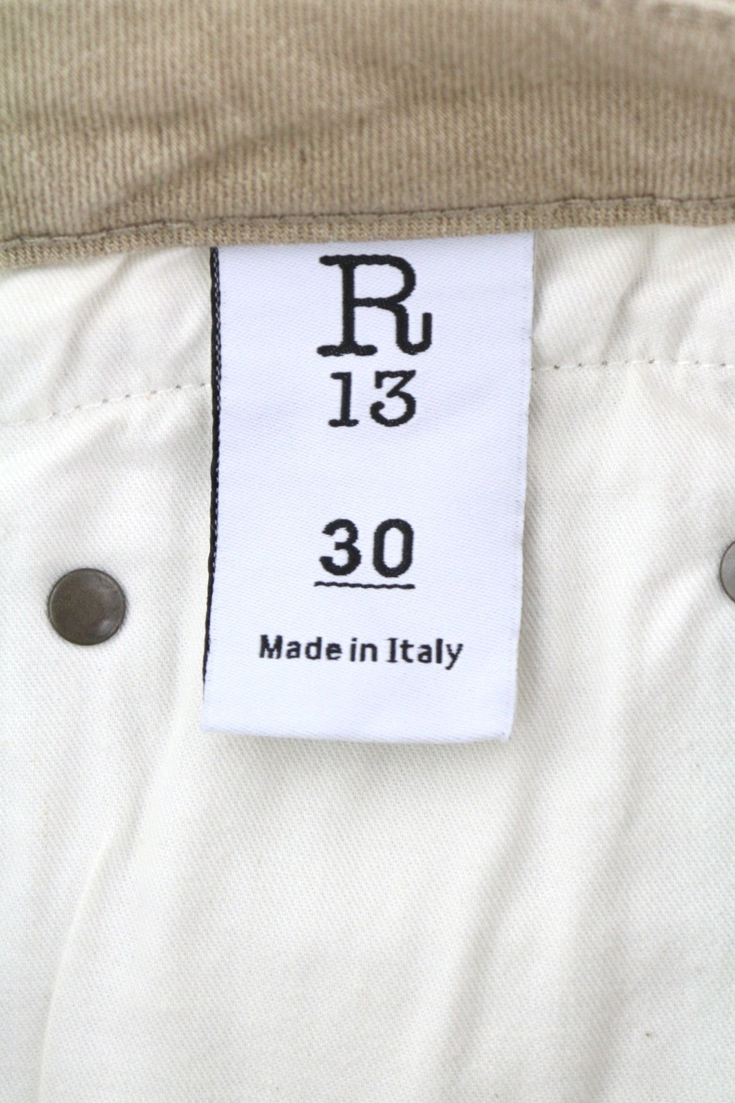 R13 Boy Straight Women Jeans 30 Sand Stretch Faded Cropped Ankle Length RRP549