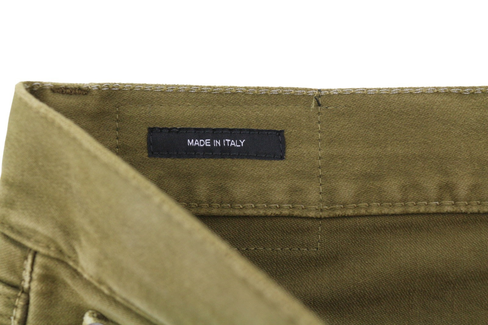 R13 Boyfriend moteriškos kelnės 29 alyvuogių spalvos dažyta moleskine su išblukusiu užtrauktuku iki kulkšnies FW25 