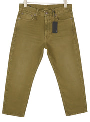 R13 Boyfriend moteriškos kelnės 27 alyvuogių spalvos dažyta moleskine su išblukusiu užtrauktuku iki kulkšnies FW25 