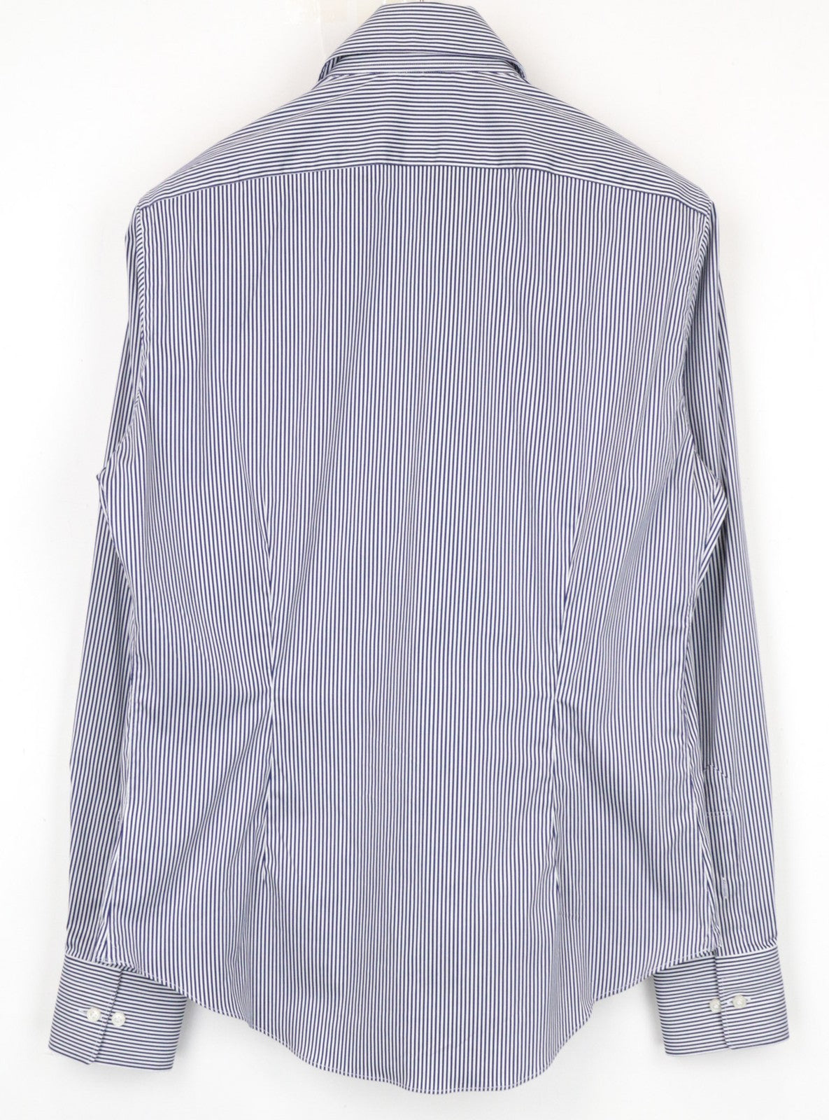 „SUITSUPPLY“ vyriški formalūs marškiniai ~S, mėlyni dryžuoti, ploni, tamprūs, iškirpti, medvilniniai 