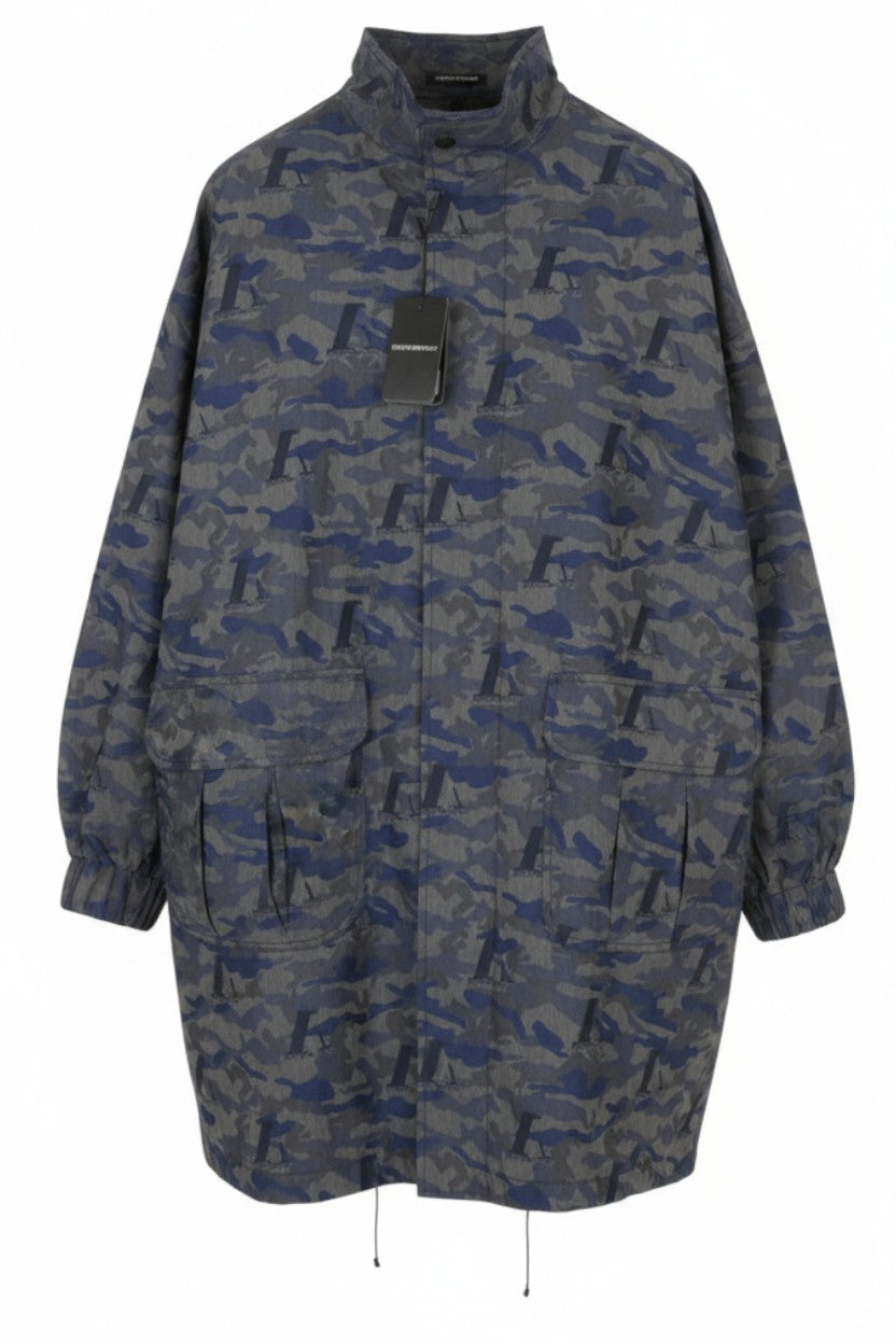 EMPORIO ARMANI vyriška striukė, EU50, didelė žakardo kamufliažinė, pilnai užtrauktuku, RRP799 