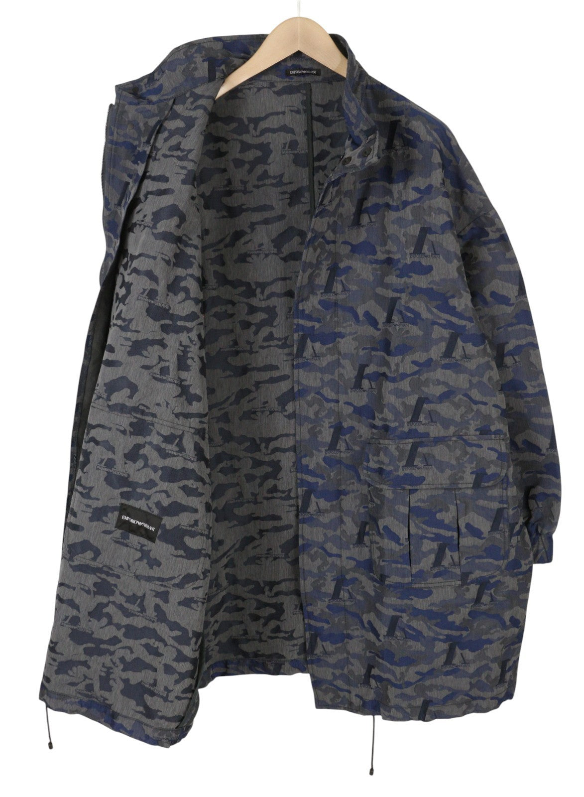EMPORIO ARMANI vyriška striukė, EU50, didelė žakardo kamufliažinė, pilnai užtrauktuku, RRP799 