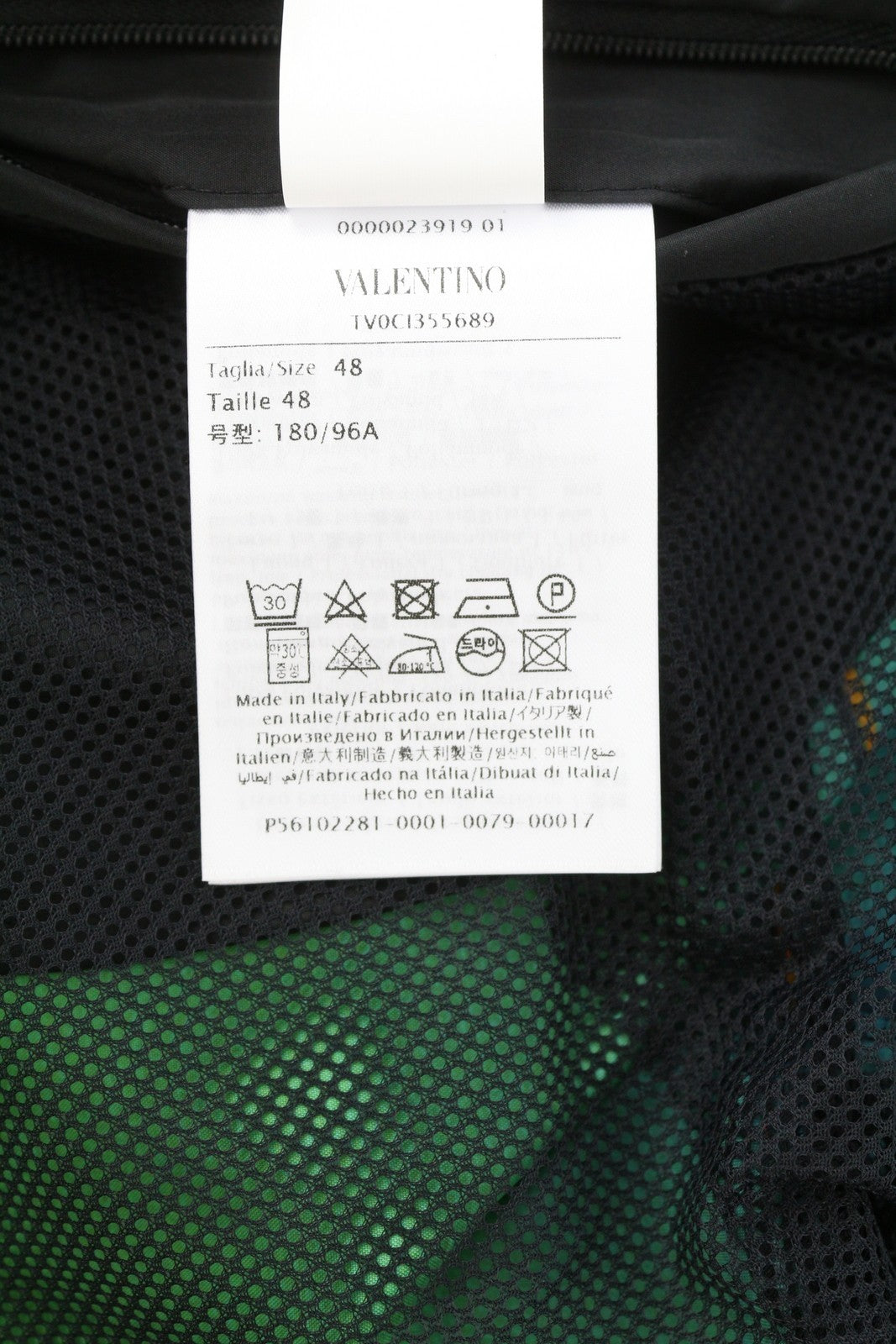 VALENTINO vyriška striukė 48 drakono raštu, tinklelio pamušalu, gobtuvu, lengva, RRP1800 