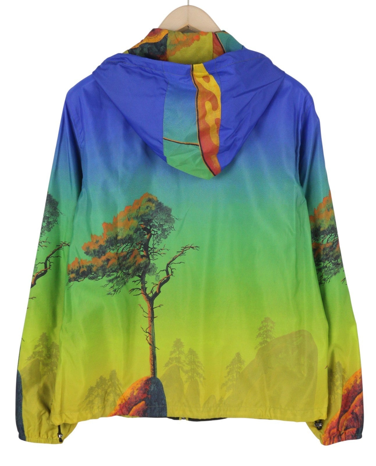 VALENTINO vyriška striukė 48 drakono raštu, tinklelio pamušalu, gobtuvu, lengva, RRP1800 