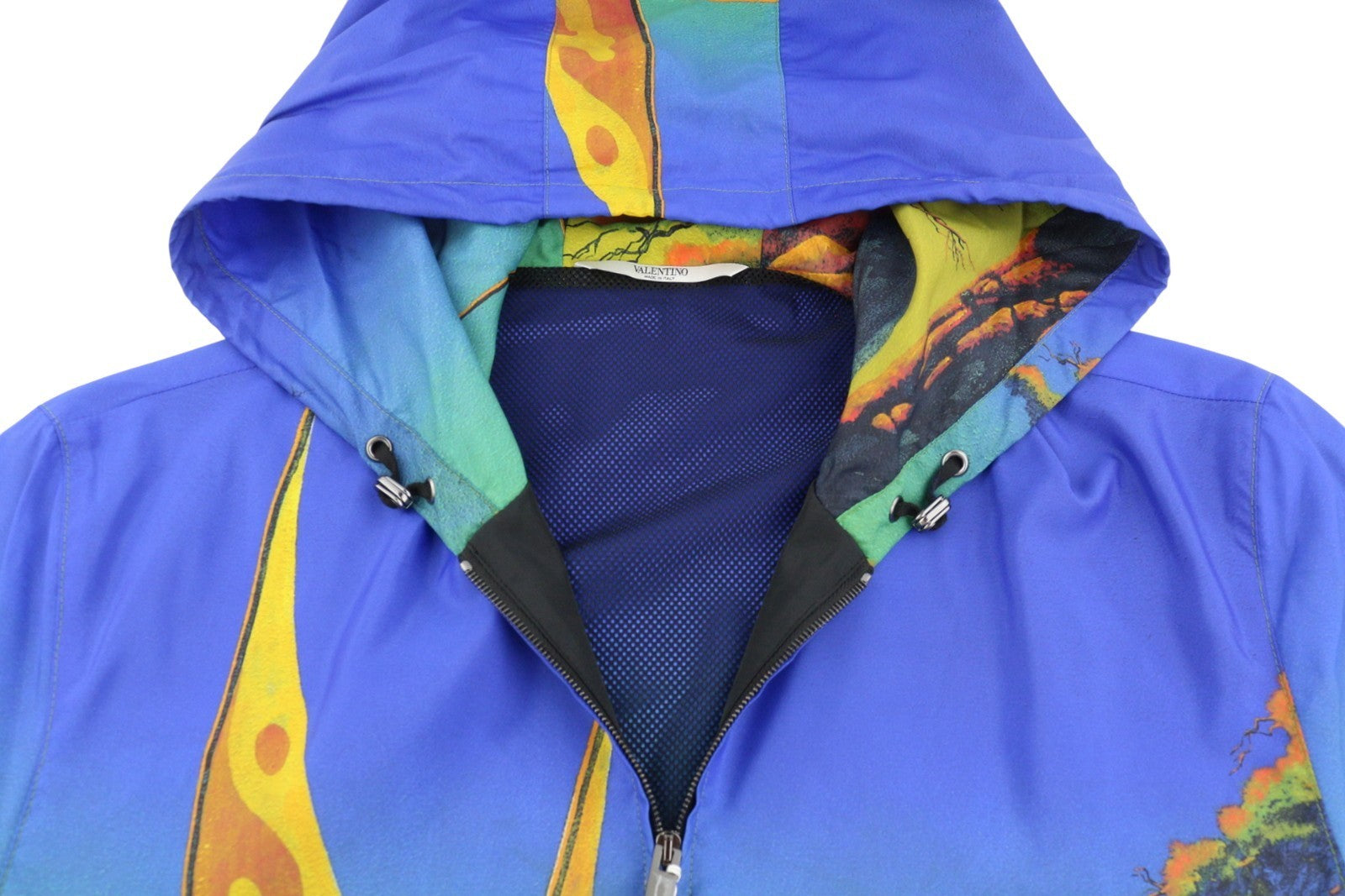 VALENTINO vyriška striukė 48 drakono raštu, tinklelio pamušalu, gobtuvu, lengva, RRP1800 