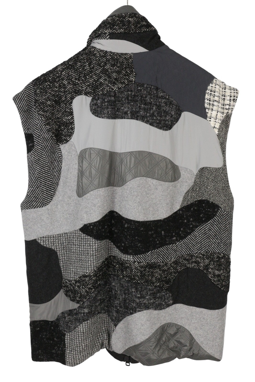 DOLCE & GABBANA Men Waistcoat 48 Grey Patches Wool Alpaca Blend Padded RRP2499