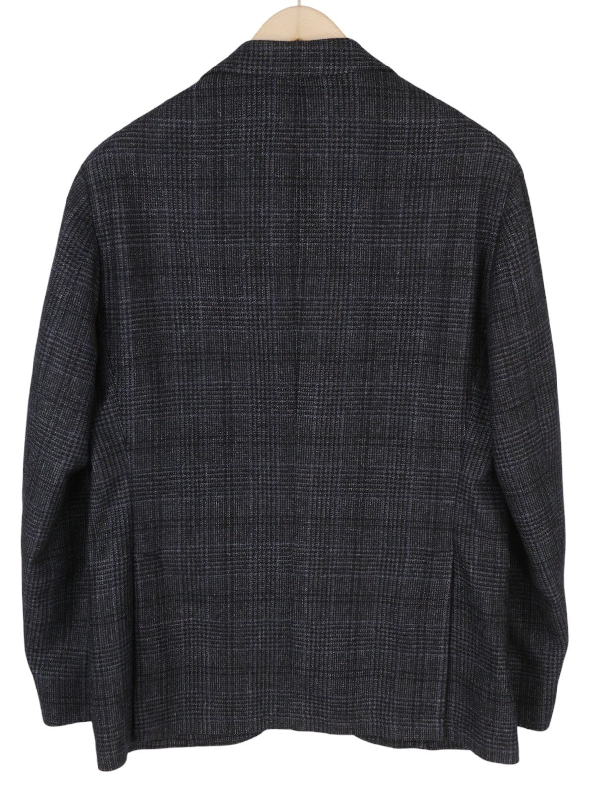 HACKETT Mayf Gmd vilnos languotas vyriškas švarkas su pilku vilnos mišinio raštu, be pamušalo, su įpjova, RRP550 