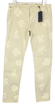 SCOTCH &amp; SODA Warren vyriškos kelnės W33/L34 rudos, raštuotos, tiesios, tamprios 