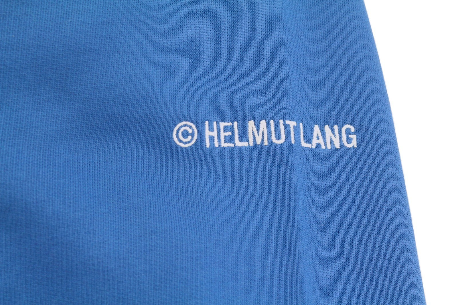 HELMUT LANG Trapunto vyriškas megztinis M mėlynas Kengūra su kišeniniu gobtuvu RRP299 