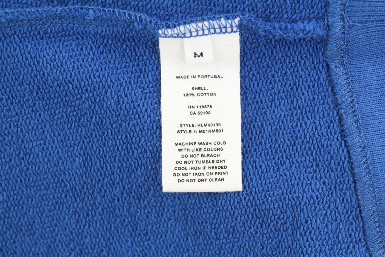 HELMUT LANG Trapunto vyriškas megztinis M mėlynas Kengūra su kišeniniu gobtuvu RRP299 