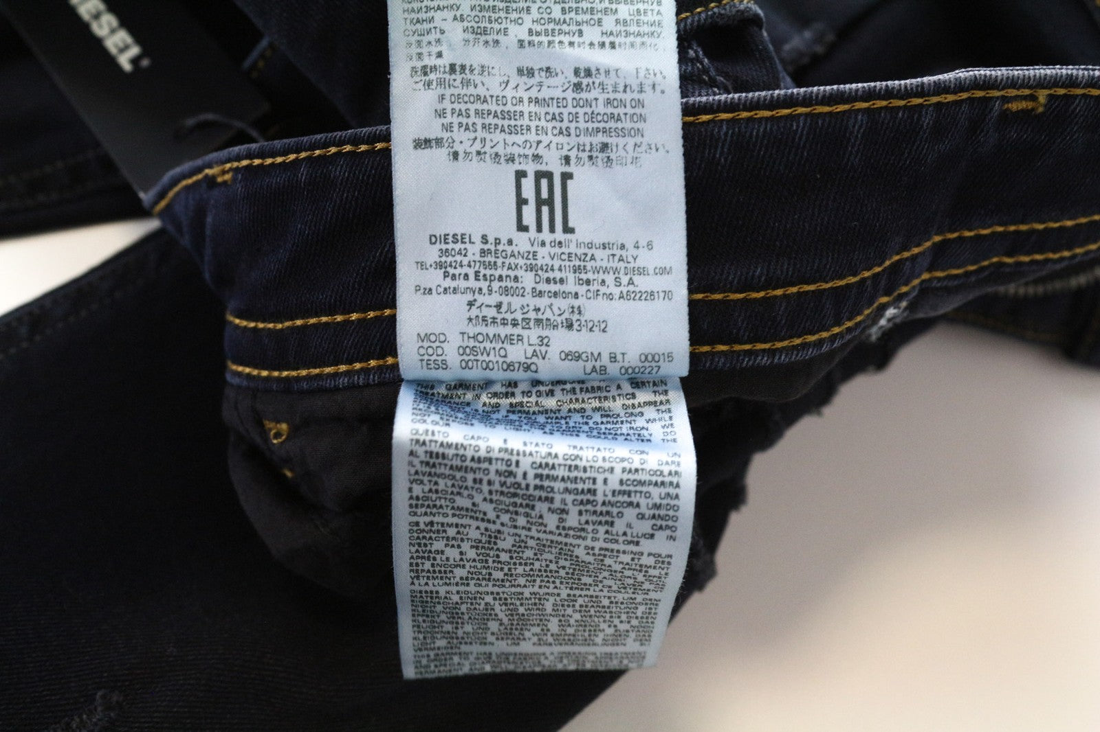 DIESEL Thommer 069GM Men's Jeans W28/L32 Slim Skinny Dark Blue Cotton Pants